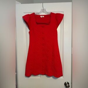 entro Red Quilted Mini Dress